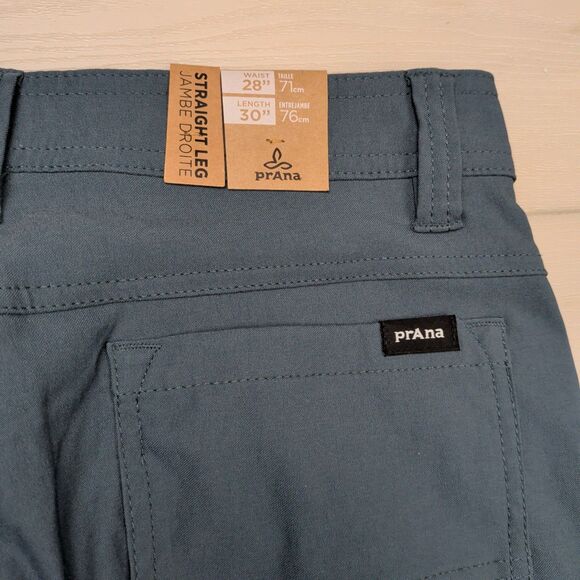 PrAna Brion Pants Mens 28x29 Blue Straight Leg Nylong Stretch Outdoors Hiking - Picture 8 of 15
